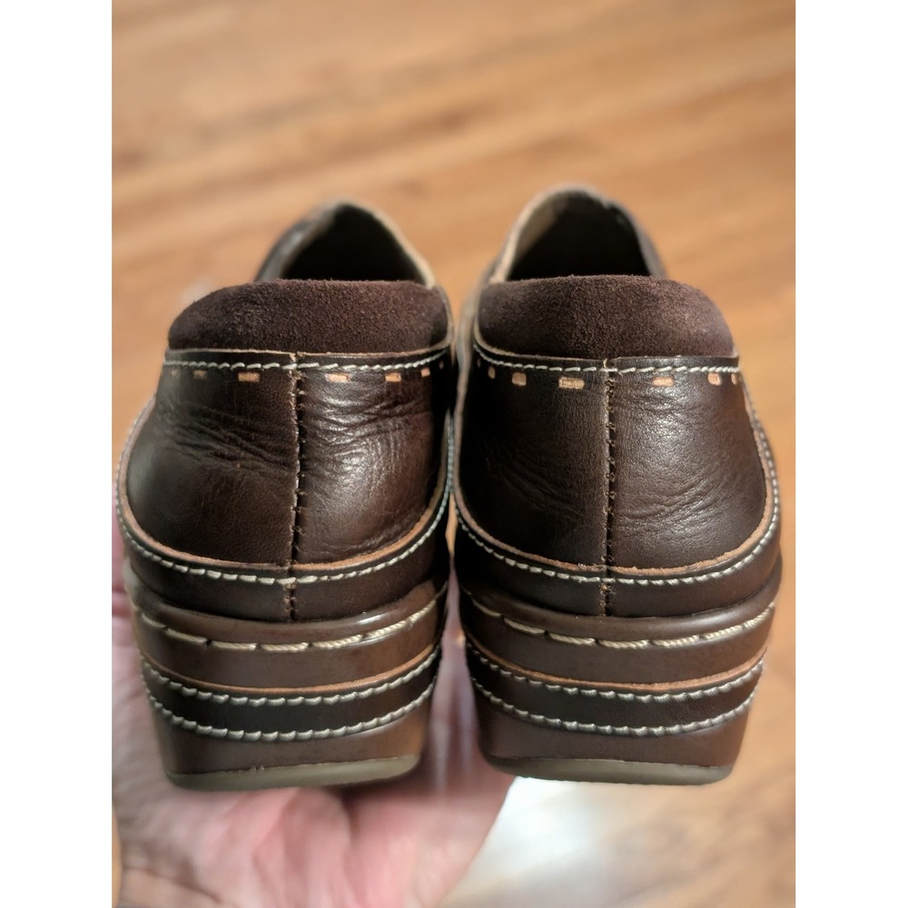 L'Artiste by Spring Step Burbank Brown Leather Slip On Clogs Floral Comfort 7.5 - Picture 5 of 8